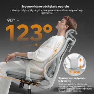 Krzesło biurowe SENSE7 Moyo szare + kabel usb 6