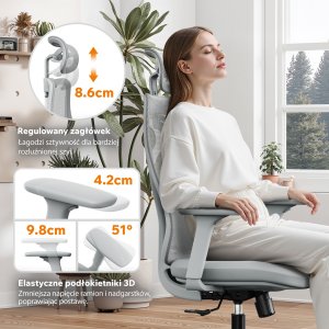 Krzesło biurowe SENSE7 Moyo szare + kabel usb 7