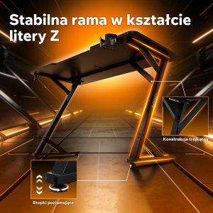 Biurko SENSE7 Vamo 140 czarne+ kabel usb 7