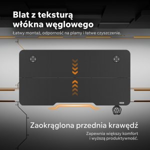 Biurko SENSE7 Vamo 140 czarne+ kabel usb 8