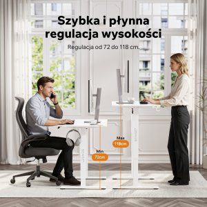Biurko SENSE7 Rama biurka elektrycznego Nojo light biała + kabel usb 8