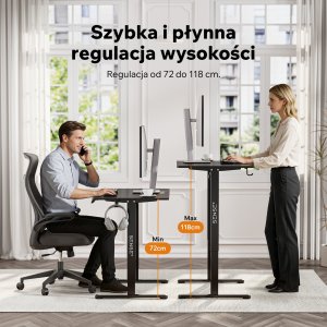 Biurko SENSE7 Rama biurka elektrycznego Nojo light czarna  + kabel usb 8