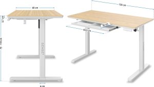 Biurko SENSE7 Biurko elektryczne NEWAI + kabel usb 20