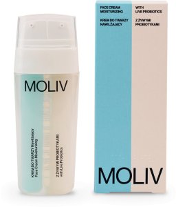 MOLIV Zestaw Oleożel do mycia, Krem nawilżający i Serum do twarzy z żywymi probiotykami 11