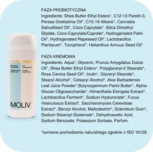 MOLIV Zestaw Oleożel do mycia, Krem nawilżający i Serum do twarzy z żywymi probiotykami 15