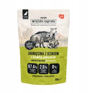 Wiejska Zagroda Pełnoporcjowa karma mokra dla psa mix smaków 4 x 500g 2