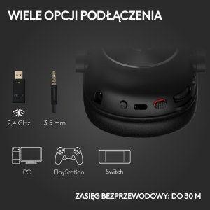 Słuchawki Logitech Słuchawki Logitech G Pro X2 Lightspeed Czarne (981-001263) + Klawiatura Logitech MX Keys S Plus Bezprzewodowa Graphite US (920-011589) 6