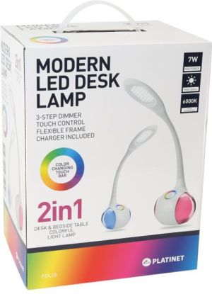 Lampka biurkowa Platinet biała  (43130) 6