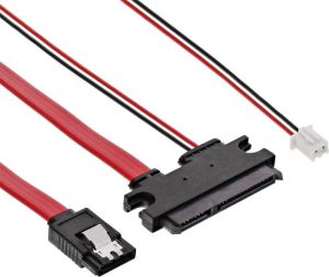 InLine SATA 15-pin - Molex x2, 0.35m, Czerwony (29695B) 1