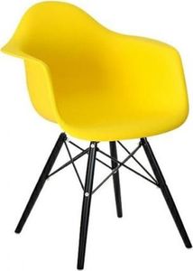 King Home Fotel DAW BLACK słoneczny żółty.09 - polipropylen, podstawa drewniana czarna 1