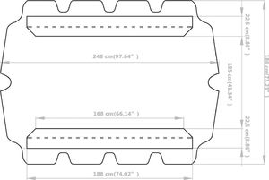 vidaXL Zadaszenie do huśtawki ogrodowej niebieskie 188/168x110/145cm 6