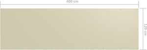 vidaXL Parawan balkonowy, kremowy, 120x400 cm, tkanina Oxford 5