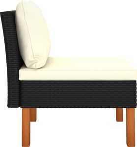 vidaXL Siedziska środkowe 3 szt. polirattan i drewno eukaliptusowe 4