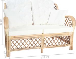 vidaXL 2-osobowa sofa rattanowa 5