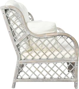 vidaXL 2-osobowa sofa, szara, rattanowa 3
