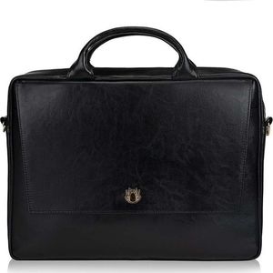 Torba Solier Gold for Women Skórzana torba na laptopa FL14 Rimini czarna 2