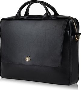 Torba Solier Gold for Women Skórzana torba na laptopa FL14 Rimini czarna 4