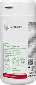 Medisept Velox Wipes NA w puszce 100szt Chusteczki do dezynfekcji powierzchni bez alkoholu 1