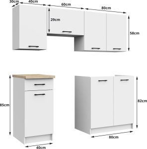 Nore Zestaw szafek kuchennych NORE Olivia 1.8, biały 12