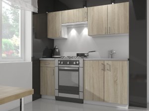 Nore Virtuvinė spintelė NORE Lima S40 su 4-iais stalčiais, baltos/ąžuolo spalvos 5