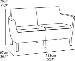 Allibert Podwójna sofa SALEMO - grafit 4