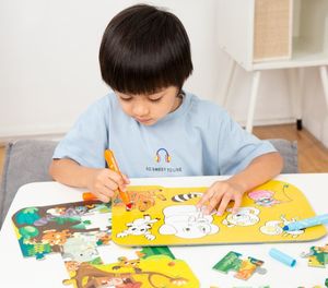 Robotime Technology ROBOTIME Puzzle Drewniane puzzle kolorowanka smok 2