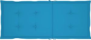 vidaXL Krzesła ogrodowe z niebieskimi poduszkami, 2 szt., tekowe (3062380) 8