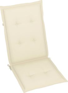 vidaXL Krzesła ogrodowe, 4 szt., kremowe poduszki, drewno tekowe (3065532) 5