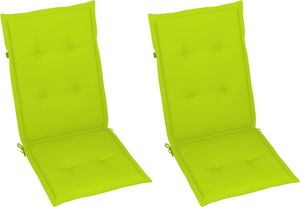 vidaXL Poduszki na krzesła ogrodowe, 2 szt., jasnozielone, 120x50x4 cm 1