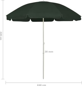 vidaXL Parasol plażowy zielony 240 cm 6