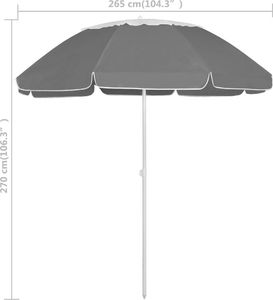 vidaXL Parasol plażowy antracytowy 300 cm 7