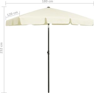 vidaXL Parasol plażowy, piaskowy żółty, 180x120 cm 8
