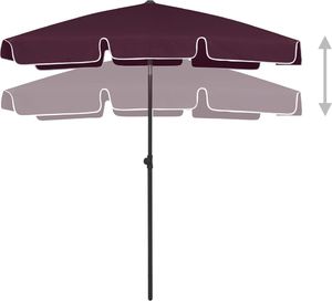 vidaXL Parasol plażowy, czerwony, 180x120 cm 4