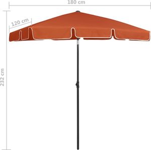 vidaXL Parasol plażowy, terakota, 180x120 cm 8