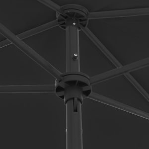vidaXL Parasol plażowy, czarny, 180x120 cm 2