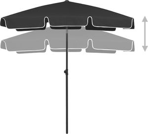 vidaXL Parasol plażowy, czarny, 180x120 cm 5