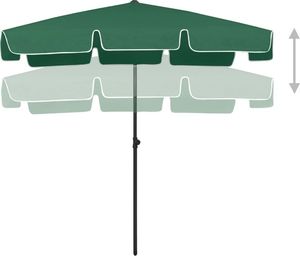 vidaXL Parasol plażowy, zielony, 200x125 cm 5
