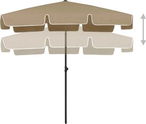 vidaXL Parasol plażowy, taupe, 200x125 cm 5