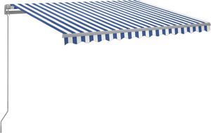 vidaXL Ręcznie zwijana markiza z LED, 300 x 250 cm, niebiesko-biała 2