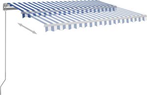 vidaXL Ręcznie zwijana markiza z LED, 300 x 250 cm, niebiesko-biała 3