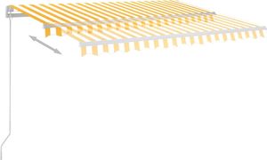 vidaXL Ręcznie zwijana markiza z LED, 300 x 250 cm, żółto-biała 3
