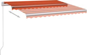 vidaXL Ręcznie zwijana markiza z LED, 300x250 cm, pomarańczowo-brązowa 3