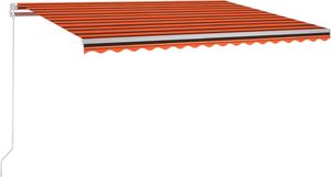 vidaXL Ręcznie zwijana markiza z LED, 450x300 cm, pomarańczowo-brązowa 2