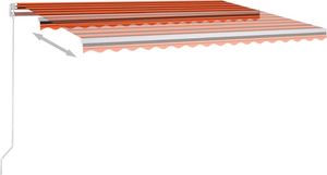 vidaXL Ręcznie zwijana markiza z LED, 450x300 cm, pomarańczowo-brązowa 3