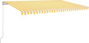 vidaXL Ręcznie zwijana markiza z LED, 500 x 300 cm, żółto-biała 2