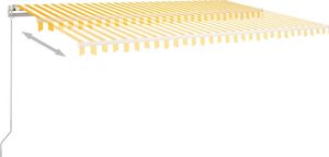 vidaXL Ręcznie zwijana markiza z LED, 500 x 300 cm, żółto-biała 3