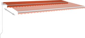 vidaXL Ręcznie zwijana markiza z LED, 600x300 cm, pomarańczowo-brązowa 3