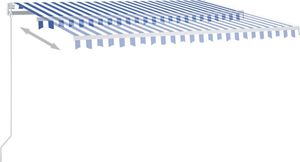 vidaXL Ręcznie zwijana markiza z LED, 400 x 350 cm, niebiesko-biała 3