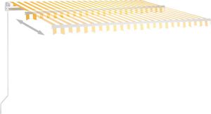 vidaXL Ręcznie zwijana markiza z LED, 400 x 350 cm, żółto-biała 3