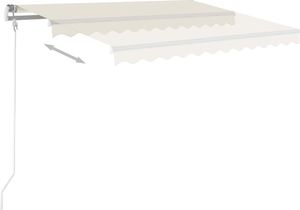 vidaXL Ręcznie zwijana markiza, 450x350 cm, kremowa 3